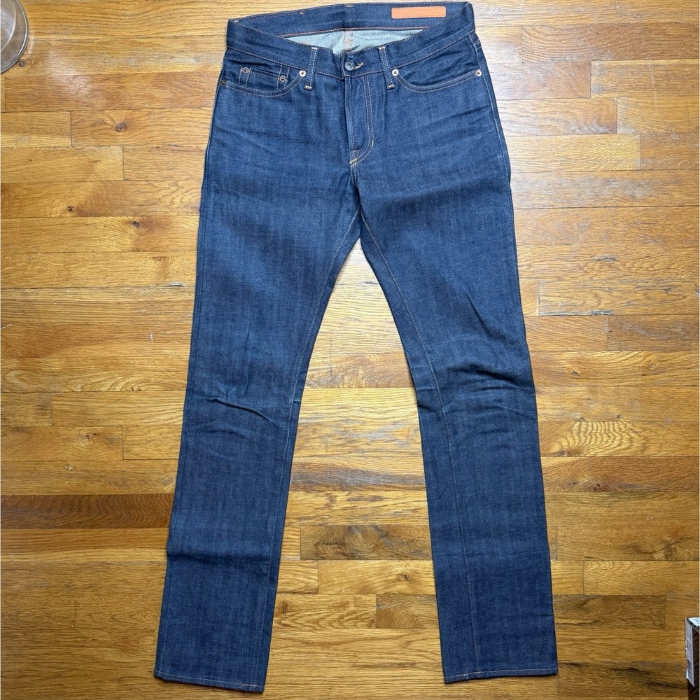 Jean Shop Selvedge Denim Medium Skinny Jeans Women Sz 27 Blue Dark Wash 2009 USA